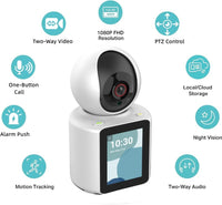 Dvosmerna video/audio kamera - kamera za decu, pse ili kućne ljubimce  Dvosmerni video i audio pozivi Ova pametna kamera za video pozive dolazi sa tasterom za jednostavno pozivanje i snimanje, dovoljno je pritisnuti taster da biste pozvali aplikaciju na mobilnom telefonu