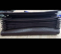 Konobarski Novčanik Novčanik sa Više Pregrada Novčanik za Konobare Praktičan Dizajn Novčanika Tamno Braon i Crna Boja Novčanika