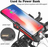 4 u 1 DRŽAČ TELEFONA SVETLO SIRENA i POWER BANK za BICIKL