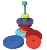 Drvena kula u boji - Geometrijska sortirajuća igračka za decu