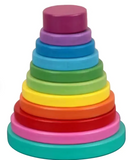 Drvena kula u boji - Geometrijska sortirajuća igračka za decu