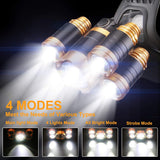 Snažna Naglavna Lampa sa 5 LED Dioda i Punjivom Baterijom - 38000W