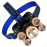 Snažna Naglavna Lampa sa 5 LED Dioda i Punjivom Baterijom - 38000W