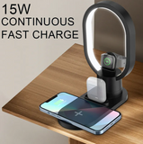 Multifunkcionalni Bežični Punjač 4u1 Sa Noćnom LED Lampom