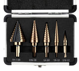 Set stepenastih burgija od titanijuma