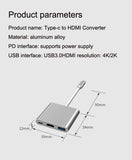 USB-C na HDMI 4K adapter 3-u-1 sa USB 3.0 i USB-C PD priključkom