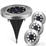 Disk solarne lampe sa osam LED sijalica.
