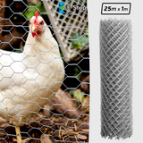 Pocinkovana mreža za ograđivanje kokošinjca 25 x 1 m
