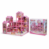 Kucica za Lutke - Velika Roze Vila sa Namestajom sa Pakovanjem