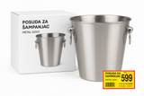 Srebrna metalna posuda sa originalnim pakovanjem