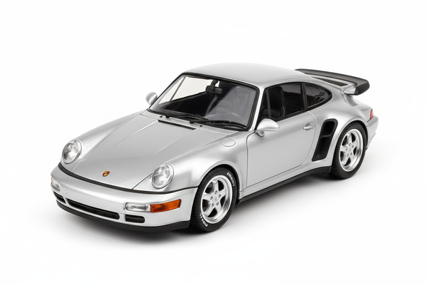 Porsche 911 Turbo Maketa Srebrna - Prednji Pogled
