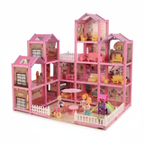 Kucica za Lutke - Velika Roze Vila sa Namestajom Pod Uglom