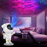 projektor astronauta, noćno svetlo za dečiju sobu, svetlo galaksije, LED projektor zvezda, dekoracija svemir, tajmer svetlo, daljinski upravljač, rotirajuća glava astronauta.