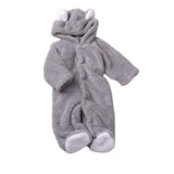 Topli coral fleece bebi kombinezon sive boje