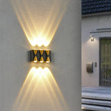 Podesiva spoljašnja zidna lampa crna up down – LED zidna rasveta za terasu, trem i hotel