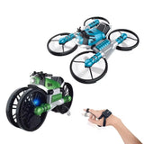 2-u-1 RC Motor – Dron za Kopno i Vazduh – Mini Deformabilni Helikopter sa Sat Kontrolom (WiFi, Kamera, 3+ godine)