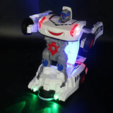 Transformišući policijski robot auto – Električna igračka sa svetlima, muzikom i automatskom transformacijom