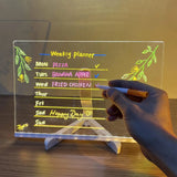 LED svetleća tabla za poruke sa 7 boja i flomasterima – akrilna suva tabla za beleške