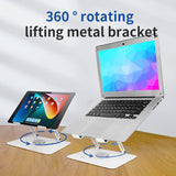Metalni podesivi stalak za laptop sa 360° rotacijom – stabilan, sklopiv i moderan
