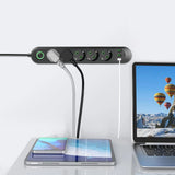 Produžni kabl sa USB priključcima – 5 utičnica, prekidač i zaštita od preopterećenja