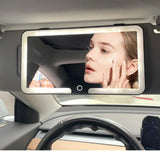 LED ogledalo za auto s vizirskim držačem – šminkersko ogledalo sa 3 režima svetla, punjivo USB-om