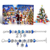 Plavi Božićni Advent Kalendar sa 24 iznenađenja – DIY Nakit, Narukvice i Dekorativni Privesci