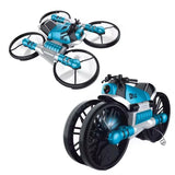 2-u-1 RC Motor – Dron za Kopno i Vazduh – Mini Deformabilni Helikopter sa Sat Kontrolom (WiFi, Kamera, 3+ godine)