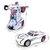 Transformišući policijski robot auto – Električna igračka sa svetlima, muzikom i automatskom transformacijom