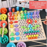 3u1 Drvena logaritamska tabla sa perlama