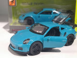 Metalni autić Porches 911 turbo Plavi