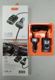 PUNJAČ Za AUTO Sa 4 USB Porta - Dužina Kabla 1m - PUNJAČ Za AUTO Sa 4 USB Porta - Dužina Kabla 1m