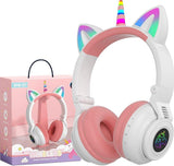Jednorog svetlece Slusalice Cat Ear macje usi Bluetooth - Jednorog svetlece Slusalice Cat Ear macje usi Bluetooth