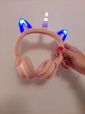 Jednorog svetlece Slusalice Cat Ear macje usi Bluetooth - Jednorog svetlece Slusalice Cat Ear macje usi Bluetooth