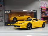 Ferrari 458 žuti metalni autić