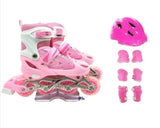 Roleri, kaciga i štitnici roze