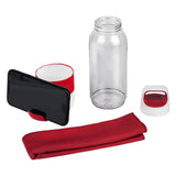 FITNESS, sportska boca sa peškirom, 600ml, crvena