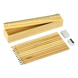 PINTO, set (drvene bojice, lenjir, zarezač), 12/1, bež