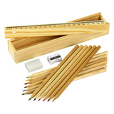 PINTO, set (drvene bojice, lenjir, zarezač), 12/1, bež