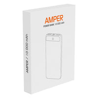 AMPER, pomoćna baterija, 10000 mah, bežično punjenje, crna