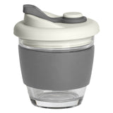 GUSTO, čaša sa silikonskim držačem, 250 ml, tamno siva