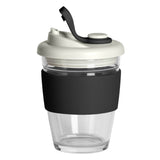 GUSTO MAXI, čaša sa silikonskim držačem, 350 ml, crna