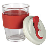 GUSTO MAXI, čaša sa silikonskim držačem, 350 ml, crvena