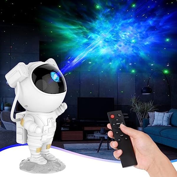 Noćno LED svetlo - projektor Astronautprojektor astronauta, noćno svetlo za dečiju sobu, svetlo galaksije, LED projektor zvezda, dekoracija svemir, tajmer svetlo, daljinski upravljač, rotirajuća glava astronauta.