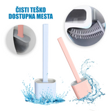 Silikonsko gumena ergonomska četka za održavanje toaleta + držač