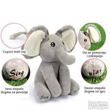 Peekaboo raspevani slon sivo-plavi