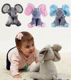 Peekaboo raspevani slon sivo-plavi