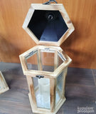 Veliki svecnjaci - STAKLO - DRVO - 50 x 20 cm - Ali tako