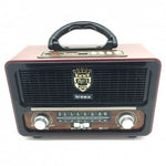 Retro radio Bluetooth zvučnik Punjivi radio LED osvetljenje USB port Čitač SD kartica Priključak za slušalice Pametni telefoni Snaga zvučnika 15W Cmik MK-111BT