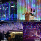 LED zavesa novogodisnja 3x3m BelaRGBZuta
