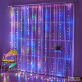 LED zavesa novogodisnja 3x3m BelaRGBZuta